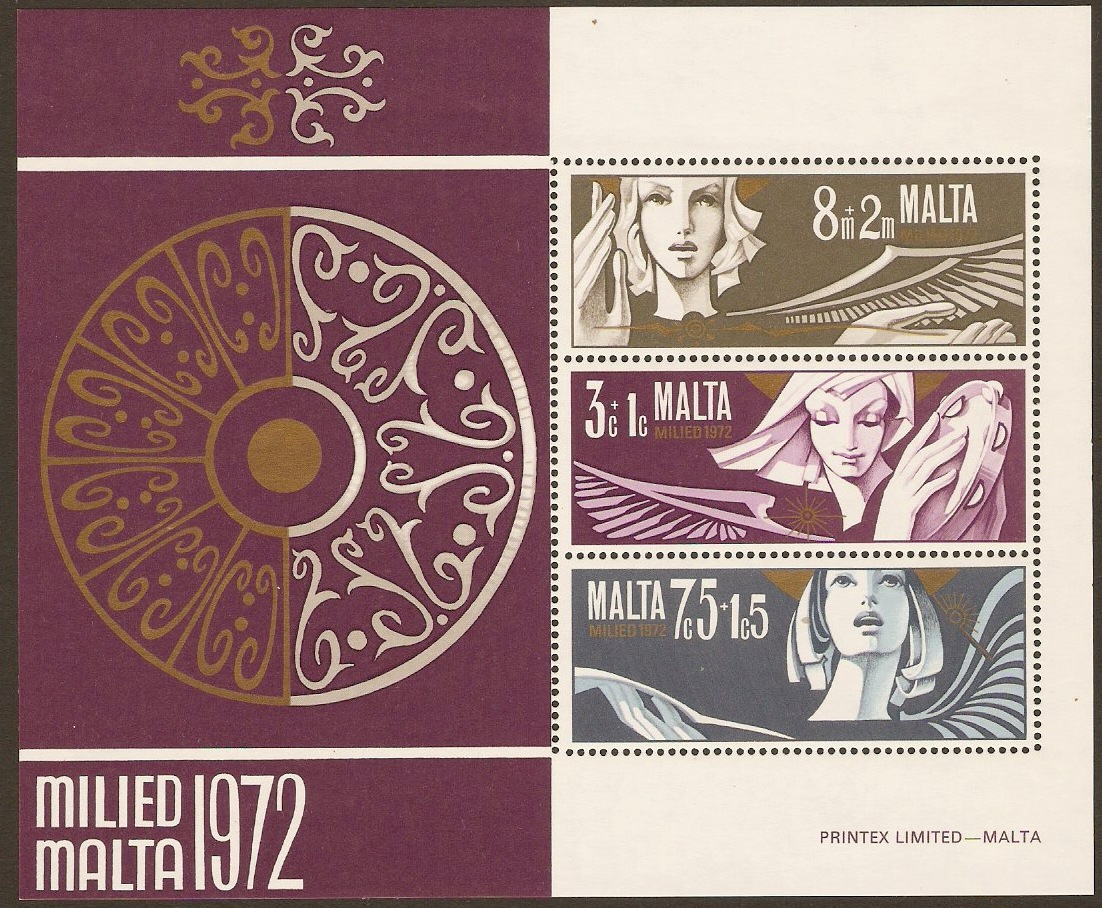 Malta 1972 Christmas Sheet. SGM485.