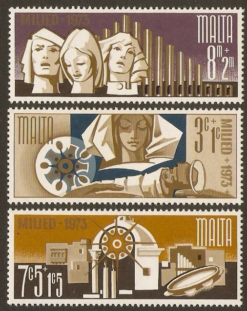 Malta 1973 Christmas Stamps. SG507-SG509.