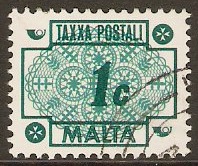Malta 1973 1c Blue and green Postage Due. SGD45.