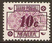 Malta 1973 10c Lilac and plum Postage Due. SGD49.