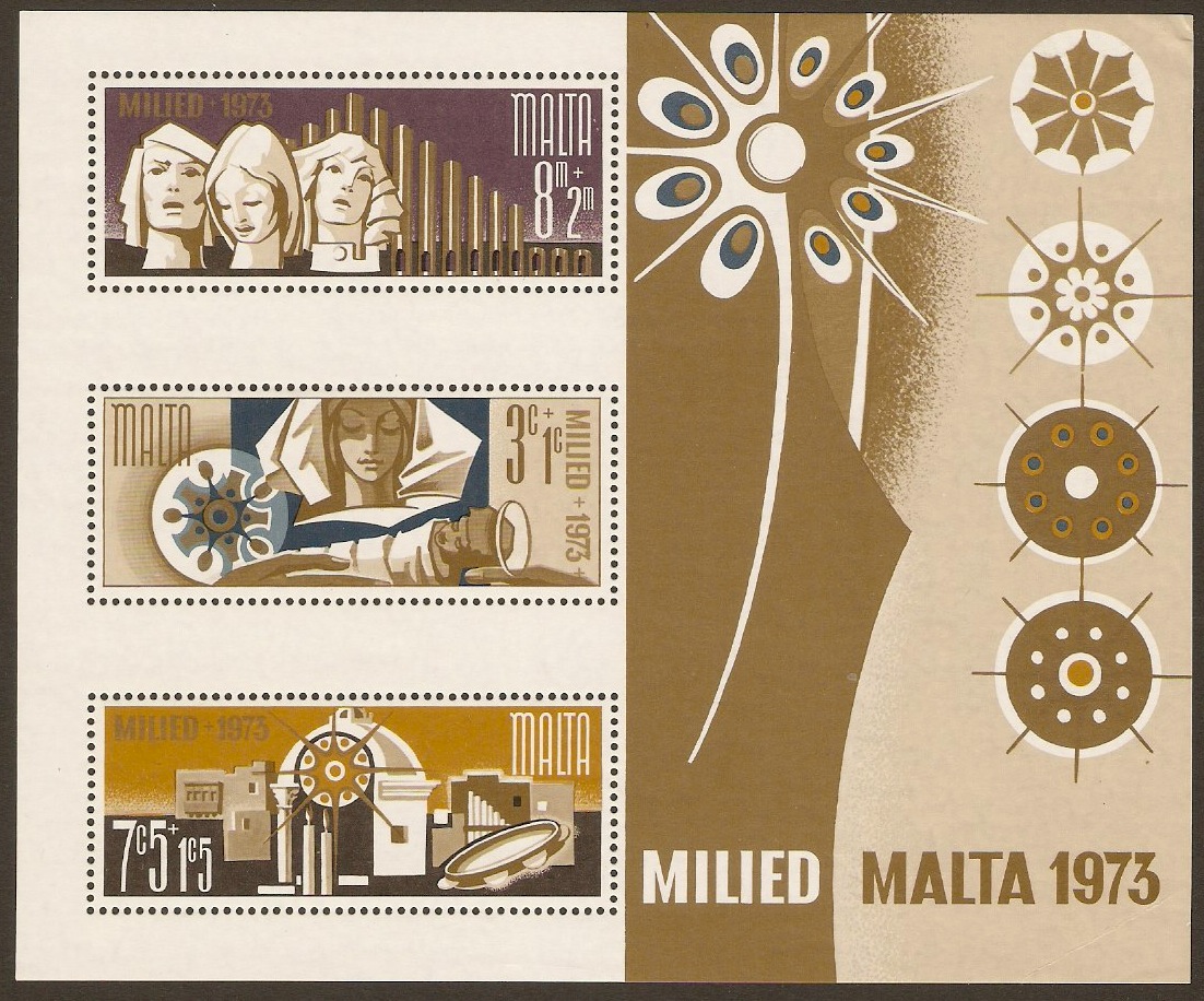 Malta 1973 Christmas Sheet. SGM510.
