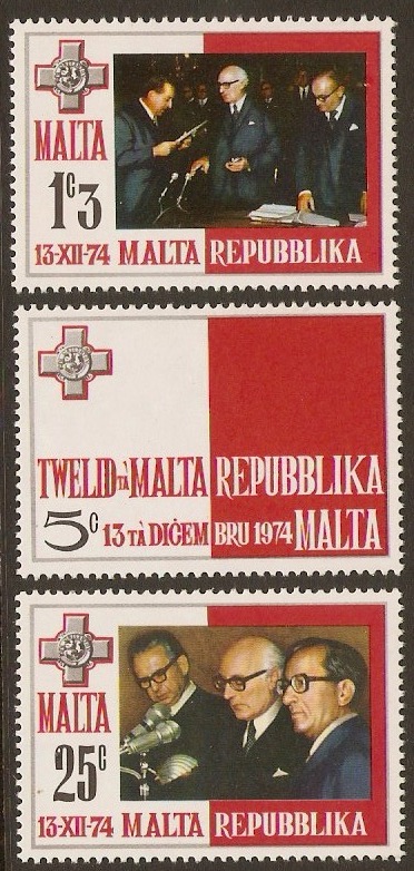 Malta 1975 Republic Set. SG536-SG538.
