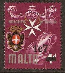 Malta 1977 Surcharged Stamp. SG575.