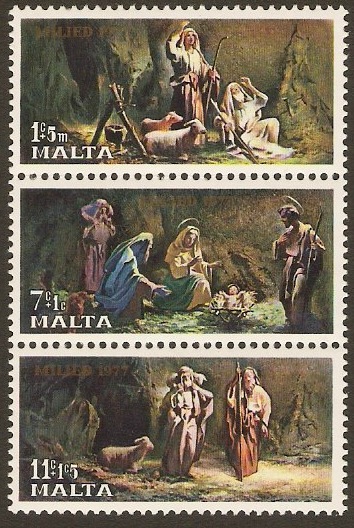 Malta 1977 Christmas Stamps. SG589-SG591.