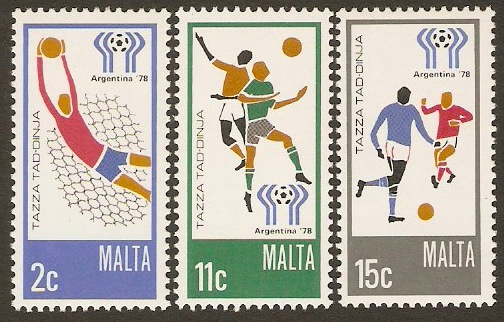 Malta 1978 World Cup Football Set. SG601-SG603.