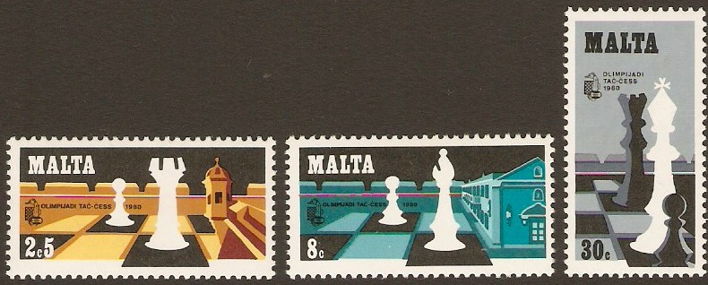 Malta 1980 Chess Congress Set. SG652-SG654.