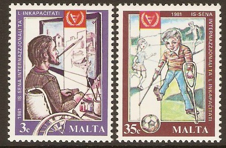 Malta 1981 Disabled Year Stamps. SG663-SG664. - Click Image to Close