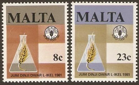 Malta 1981 Food Day Set. SG665-SG666.