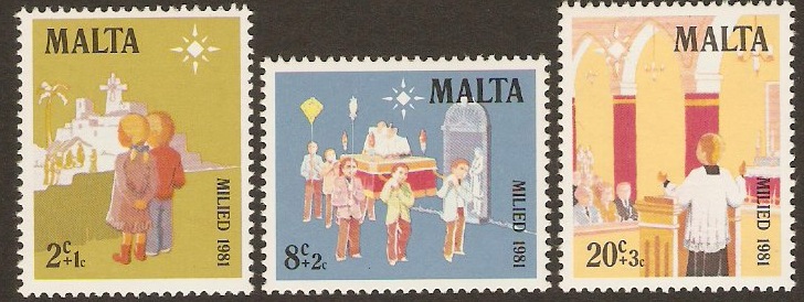 Malta 1981 Christmas Stamps. SG683-SG685.