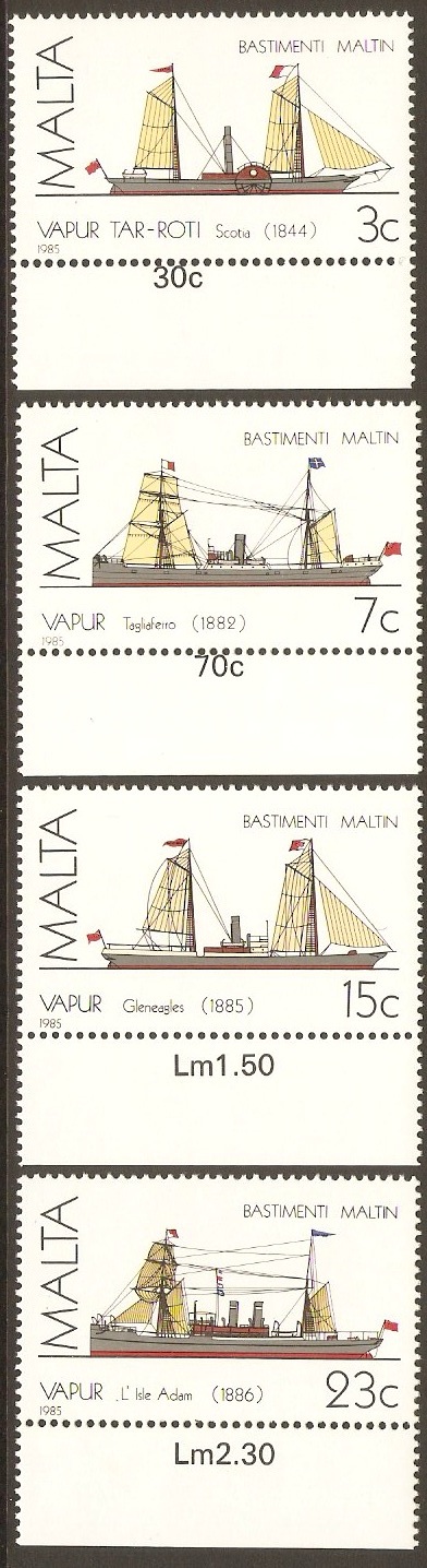 Malta 1985 Ships 3rd. Series Set. SG772-SG775.