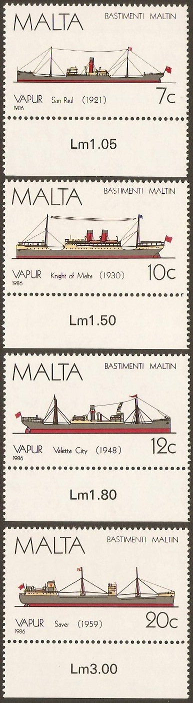 Malta 1986 Ships 4th. Series Set. SG792-SG795.