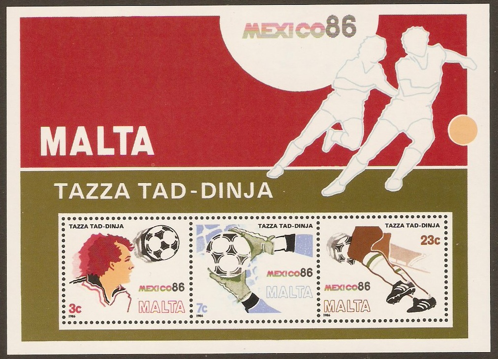 Malta 1986 World Cup Football Sheet. SGMS784.