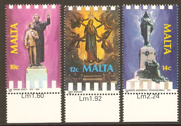 Malta 1988 Religious Anniversaries Set. SG824-SG826.