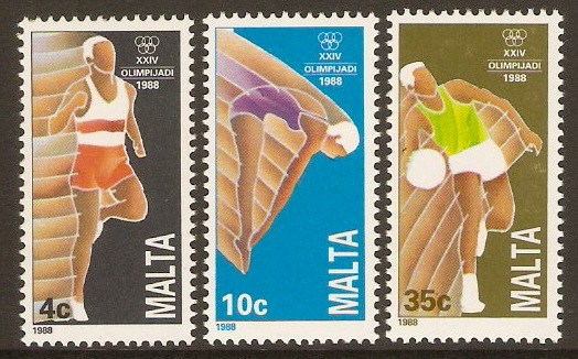 Malta 1988 Olympic Games Set. SG836-SG838.
