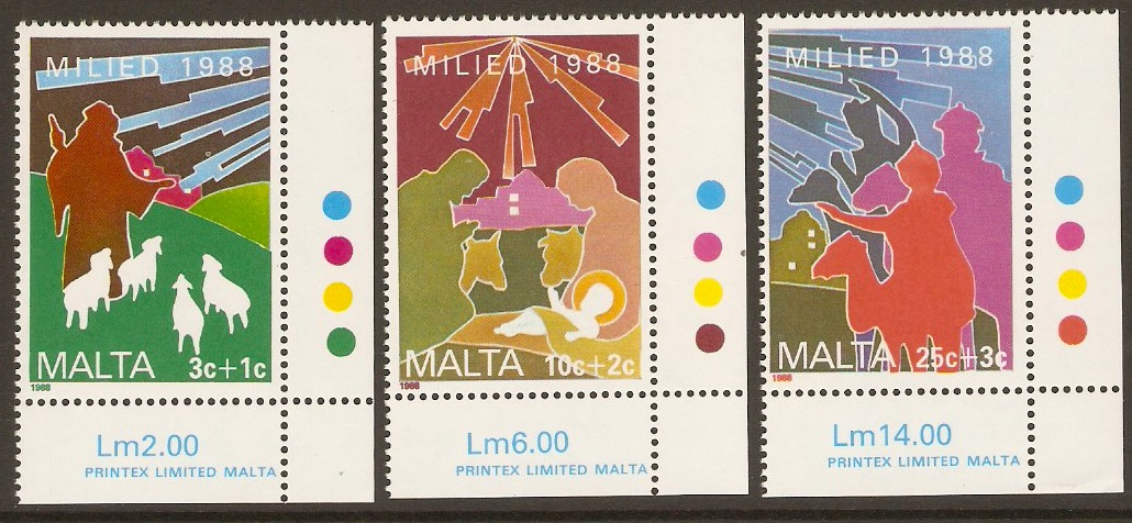 Malta 1988 Christmas Set. SG839-SG841.