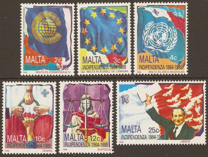 Malta 1989 Independence Anniversary Set. SG842-SG847.