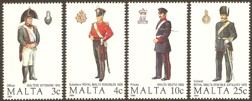Malta 1989 Military Uniforms 3rd. Series Set. SG851-SG854.