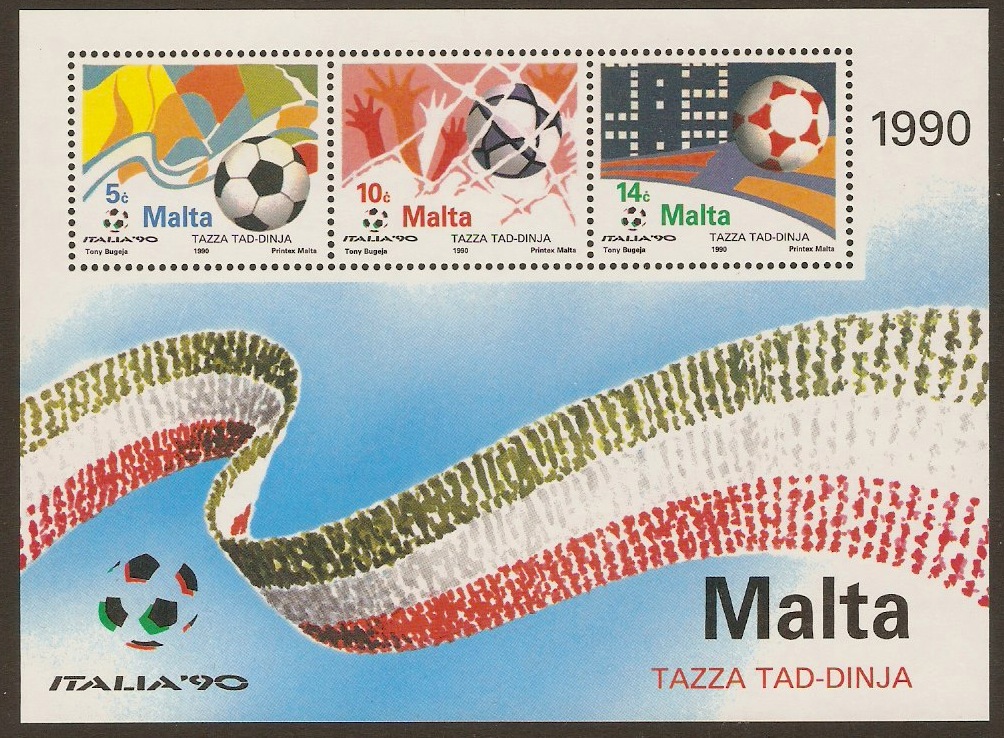 Malta 1990 World Cup Football Sheet. SGMS879.