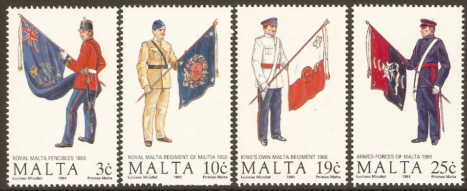 Malta 1991 Military Uniforms 5th. Series Set. SG893-SG896.