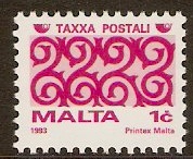 Malta 1993 1c Magenta and mauve Postage Due. SGD50.