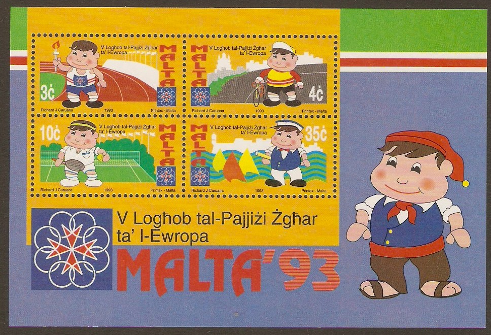Malta 1993 Small States Games Sheet. SGMS944.