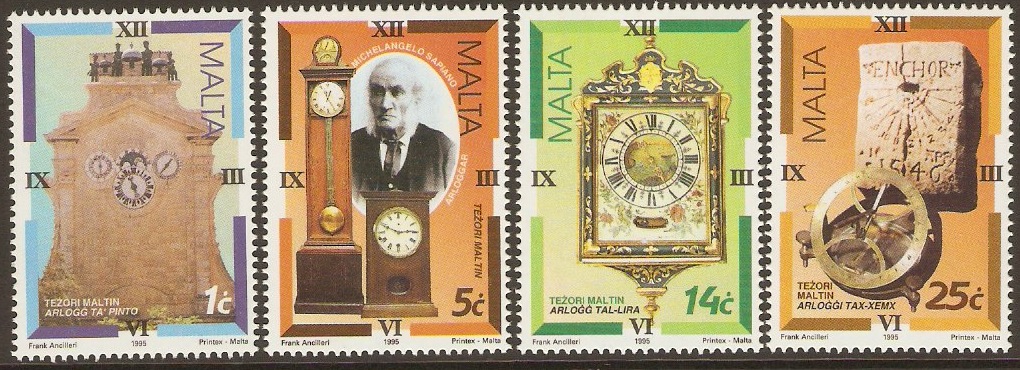 Malta 1995 Antique Clocks Set. SG1000-SG1003.