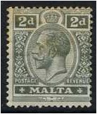 Malta 1914 2d. Grey. SG75.