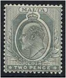 Malta 1904 2d Grey. SG51.