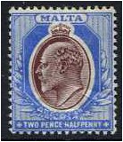 Malta 1904 2d. Maroon and Blue. SG52.