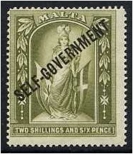 Malta 1922 2s.6d. Olive-Grey. SG112. - Click Image to Close