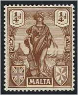 Malta 1922 d Brown. SG123.