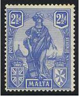Malta 1922 2d. Ultramarine. SG129.