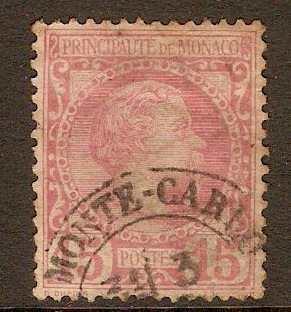 Monaco 1885 15c Pale rose. SG5a.