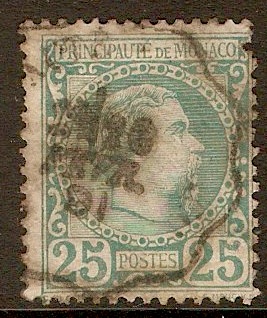 Monaco 1885 25c Blue-green. SG6.