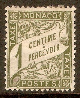 Monaco 1905 1c Olive - Postage Due. SGD29.