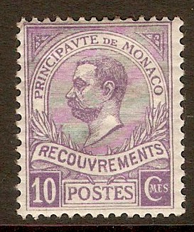 Monaco 1910 10c Lilac - Postage Due. SGD37.