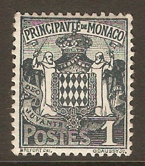 Monaco 1924 1c Grey-black. SG73.