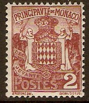 Monaco 1924 2c Red-brown. SG74.