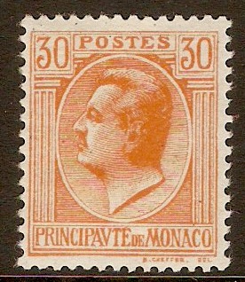 Monaco 1924 30c Orange - Prince Louis series. SG84.