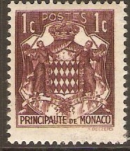 Monaco 1933 1c plum. SG116.