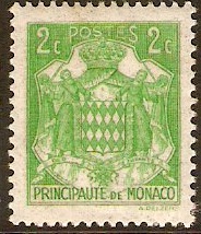 Monaco 1933 2c emerald-green. SG117.