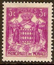 Monaco 1933 3c Bright purple. SG118.