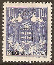 Monaco 1933 10c Ultramarine. SG120.