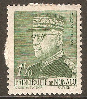 Monaco 1941 1f.20 Green - Prince Louis series. SG232.