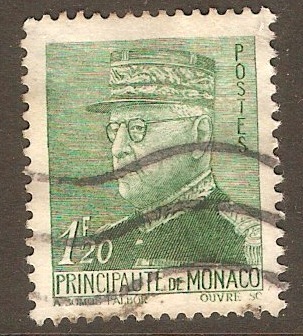 Monaco 1941 1f.20 Green - Prince Louis series. SG232.