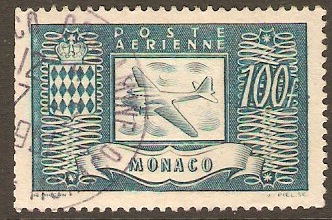 Monaco 1946 100f Turquoise-green. SG325.