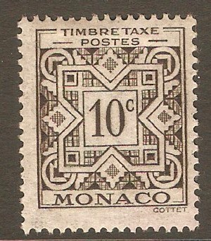 Monaco 1946 10c Blackish brown - Postage Due. SGD327.
