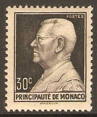 Monaco 1948 30c Black. SG361.