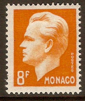 Monaco 1950 8f Yellow-orange. SG429.