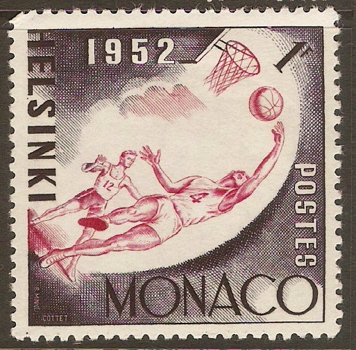Monaco 1953 1f Helsinki Olympics series. SG463.